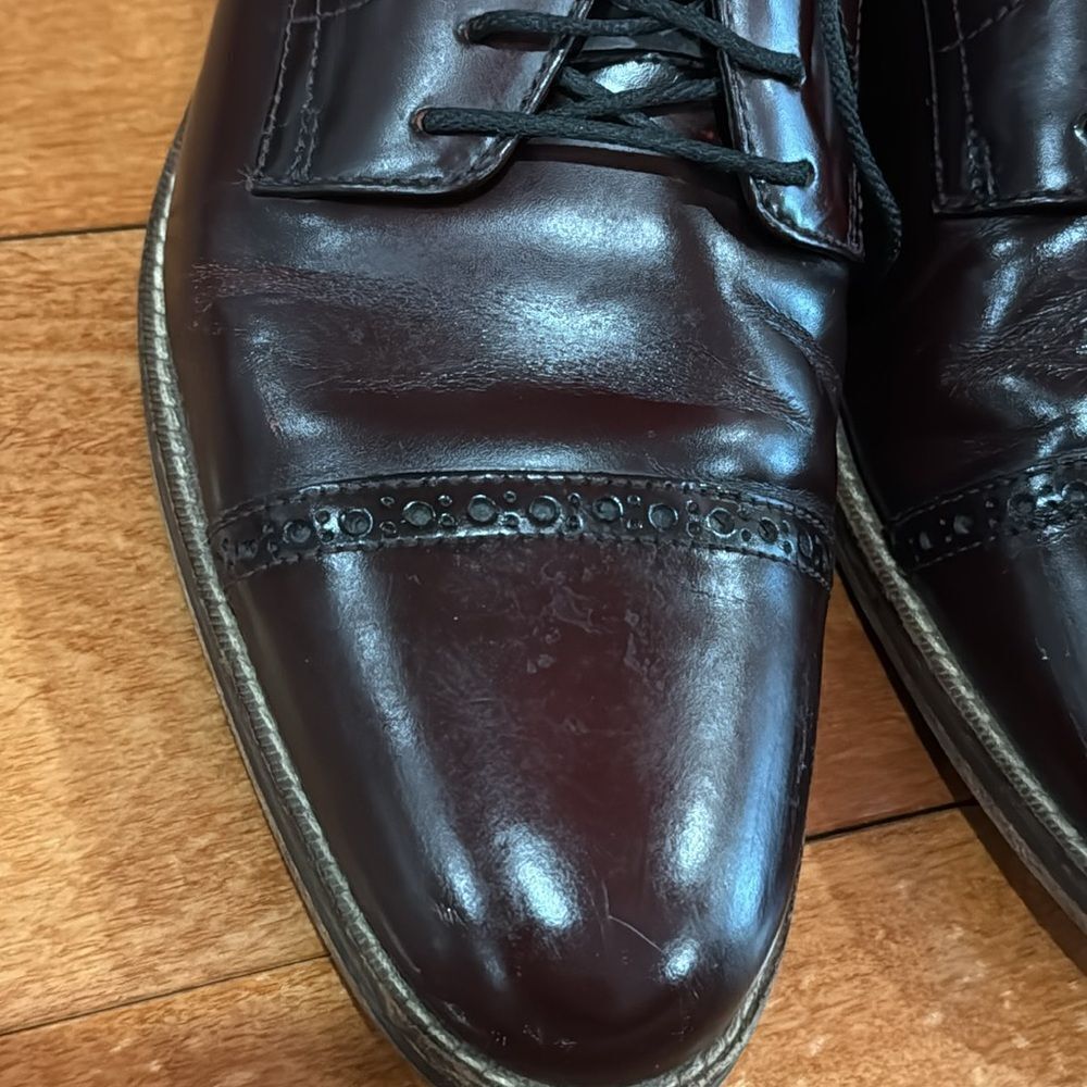 Cole Haan Mens Cap Toe C10840 Burgundy Leather Lace-up Oxfords Madison SZ 10.5M - Picture 9 of 15